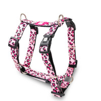 Max&Molly H-Harness Leopard Pink - farebný postroj pre psov a šteniatka, nastaviteľný - XS Max&Molly H-Harness Leopard Pink - farebný postroj pre psov a šteniatka, nastaviteľný - XS