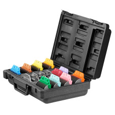 Puzdro Heiniger Carry Case W Attachment Combs & Snap-on Blades - sada 4 čepelí a 10 kovových rozperiek v prenosnom puzdre
