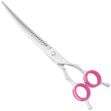 P&W AA Love Curved Chunkers 8.25" 32T - zakrivené efilačné nožnice na strihanie, 29 hrubších zubov P&W AA Love Curved Chunkers 8.25" 32T - zakrivené efilačné nožnice na strihanie, 29 hrubších zubov