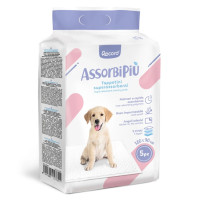 Record AssorbiPiu Puppy Pads 120x90cm - vložky do toalety pre šteniatka, s fixačnými záplatami, 5 ks.