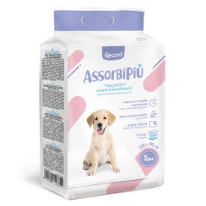 Record AssorbiPiu Puppy Pads 120x90cm - vložky do toalety pre šteniatka, s fixačnými záplatami, 5 ks. Record AssorbiPiu Puppy Pads 120x90cm - vložky do toalety pre šteniatka, s fixačnými záplatami, 5 ks.