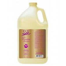 Pet Silk Brazilian Keratin Shampoo - hydratačný, vyhladzujúci šampón pre psov a mačky, s brazílskym keratínom a hodvábom, koncentrát 1:16 - 3,8L