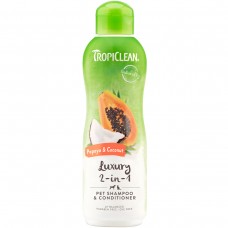 Tropiclean Papaya & Coconut 2v1 - ovocný šampón a kondicionér v jednom - Kapacita: 355 ml
