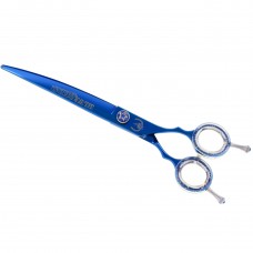 P&W Blue Star Titanium Curved Scissors - nožnice na strihanie srsti zvierat, ohnuté - Veľkosť: 7"